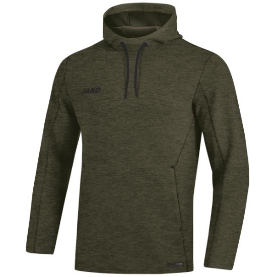 Afbeeldingen van Sweater met kap Premium Basics kaki gemeleerd